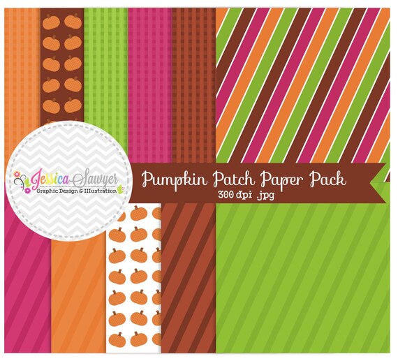 INSTANT DOWNLOAD, pumpkin patch digital papers, autumn backgrounds, for commercial use, invitations, greeting cards Il_570xn