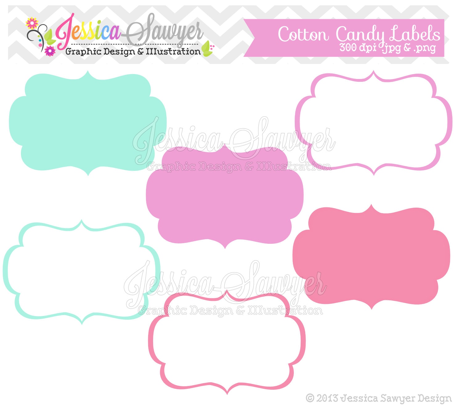 INSTANT DOWNLOAD aqua pink purple digital labels printable