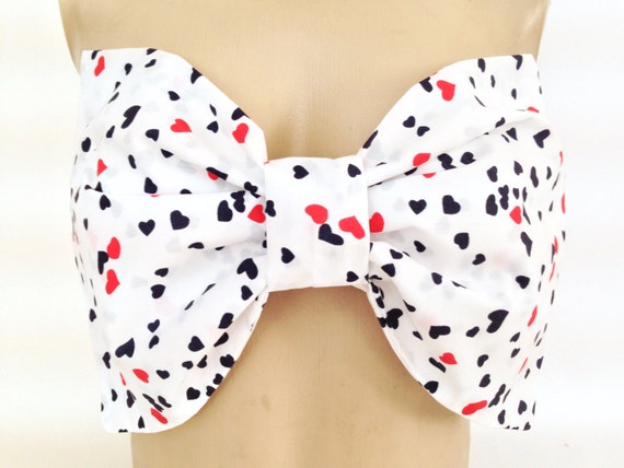 Heart Pattern Bow Bandeau Top Bow Bikini Top Summer Fashion 8287