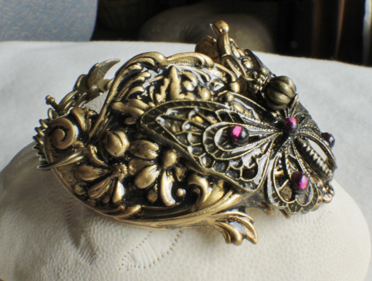Butterfly Cuff Bracelet, Victorian Butterfly Cuff Bracelet in Bronze steampunk buy now online