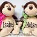 Personalized, Monogrammed Stuffed Monkey Soft Toy, Plush