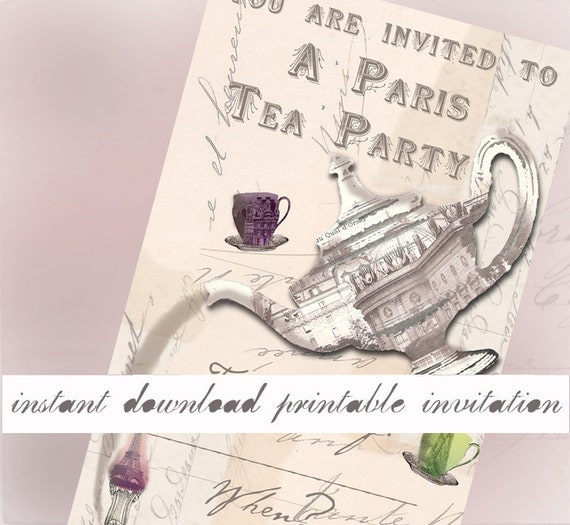 Paris Tea Party Invitation 5