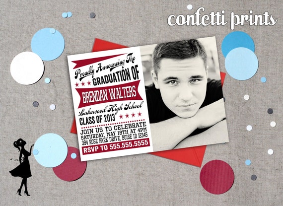 Graduation Announcement - ALL STAR Printable Il_570xn