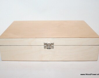 Wooden Box for DIY Projects/ Unfinished Wooden Box with 12 Compartments / Storage Box / Keepsake Box