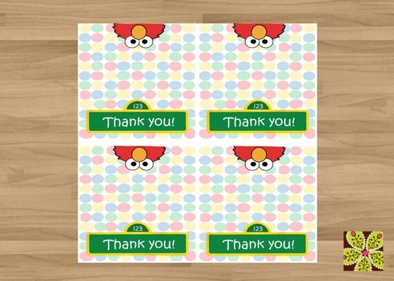 INSTANT DOWNLOAD - Sesame Street Elmo's World Treat Toppers/Party Favors - 4 Topper Set Il_570xn