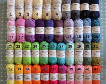 Cotton Yarn, Choose any 20 Colours You Like, Ready to ship by CrochetObjet