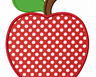 Instant Download Back to School Apple Applique Machine Embroidery Design NO:1356
