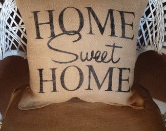 Burlap Home Sweet Pillow Rustic Decor Throw Accent Decorative Burlap Home Sweet Pillow Rustic Decor Throw Accent Decorative