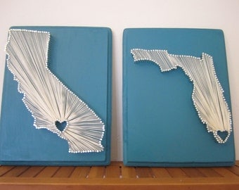 Custom String Art for All States, Countries, Provences