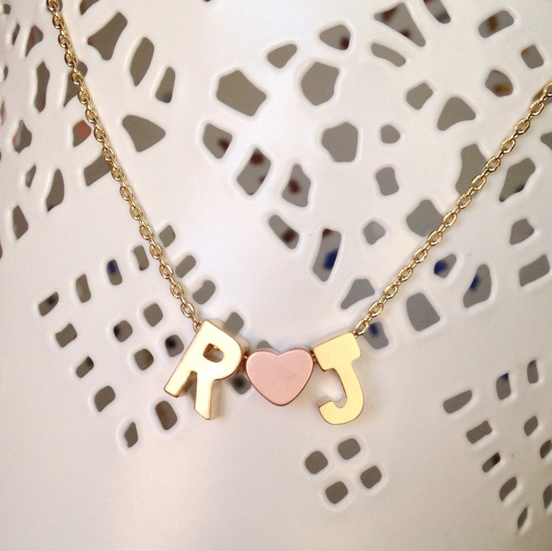 love initial necklace // silver or gold