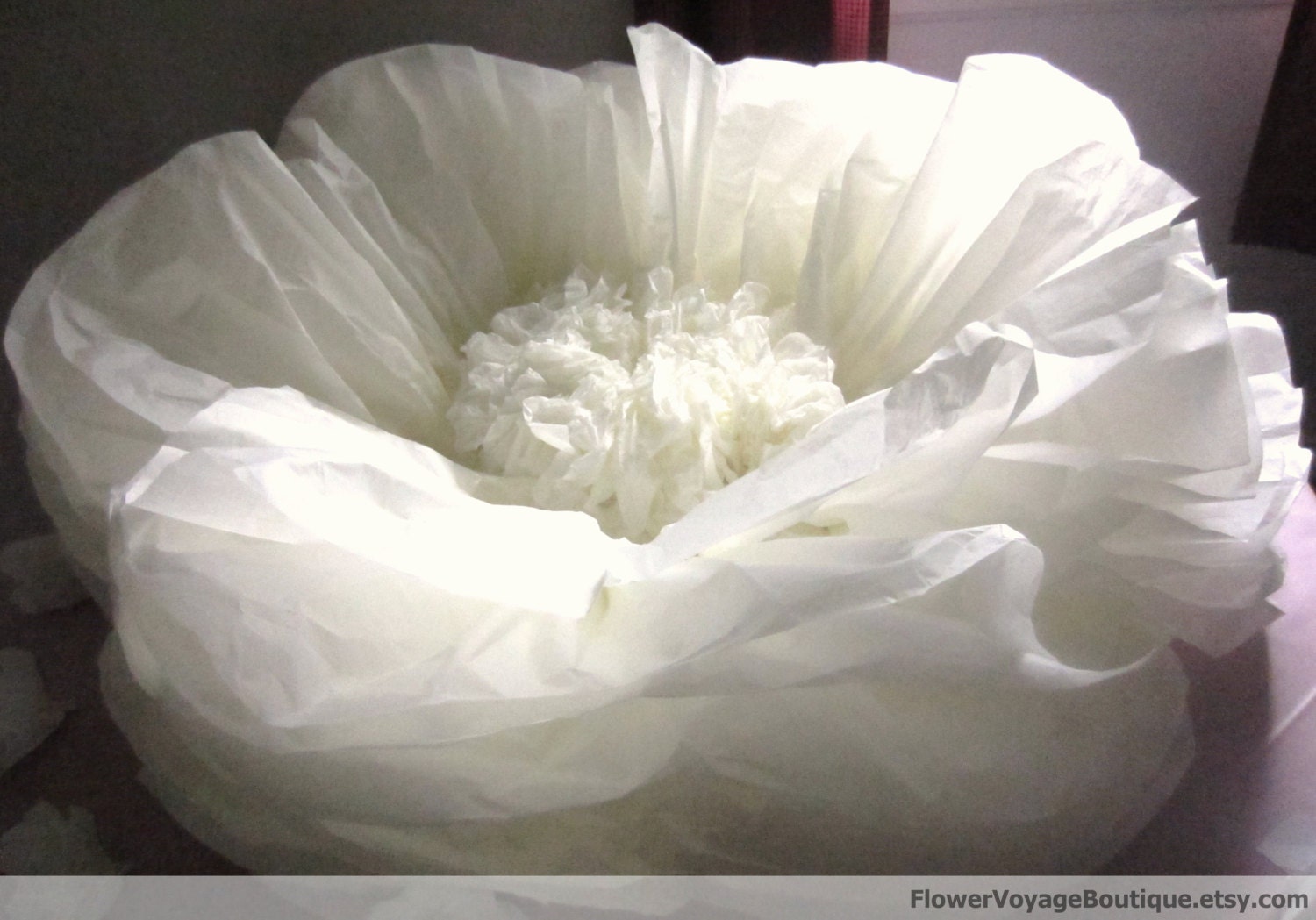 Extra giant paper flower decoration. Bridal baby shower