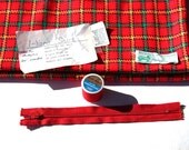 70s Vintage PLAiD SKIRT KiT Red Yellow Green DEWEY's of VERMONT Thead Zipper with Tags