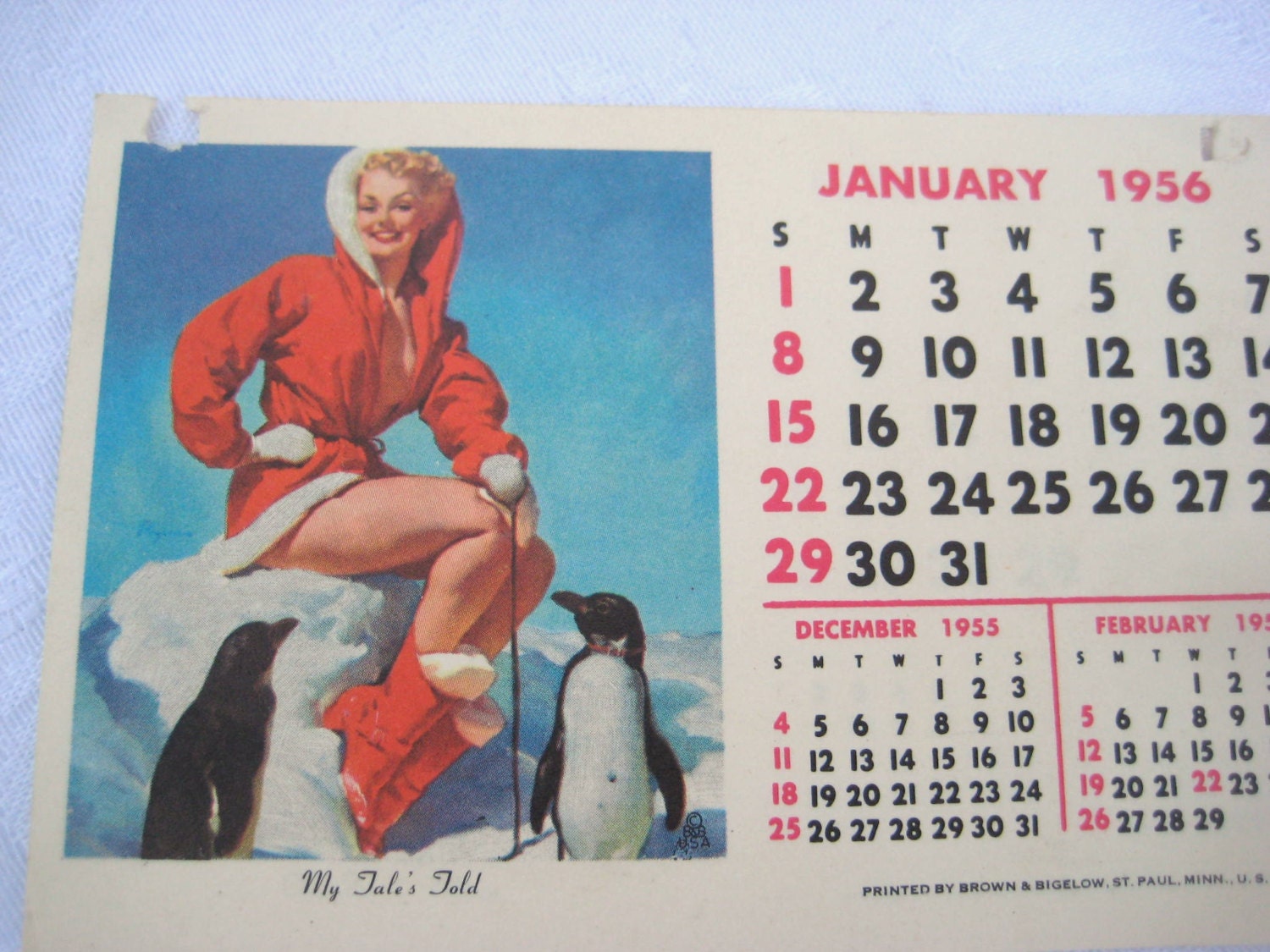 Elvgren pin up girl calendar 1956 calendar