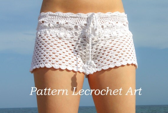 Crochet pattern white beach shorts and shorts color of summer - pattern PDF