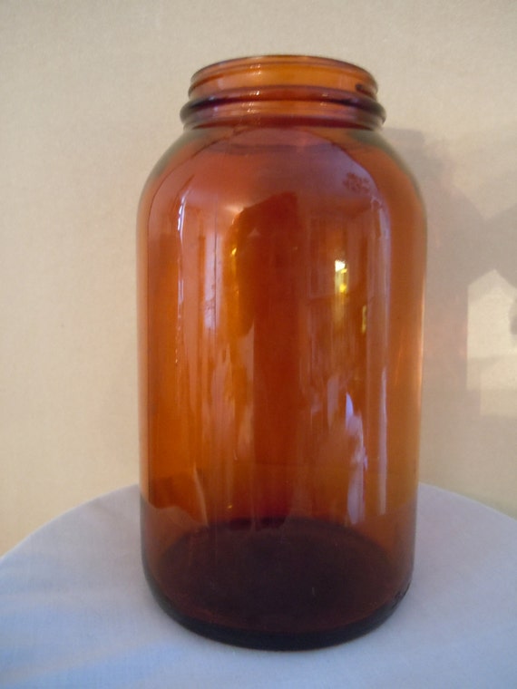 VINTAGE Amber glass Canning Jar one quart for sale by Estate2