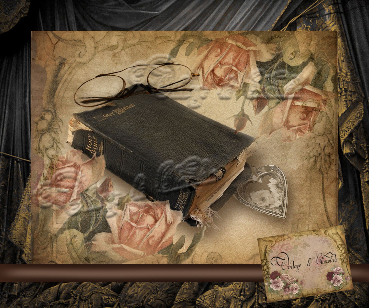 Digital Old Bible Print Printable Digital Scrapbook Paper