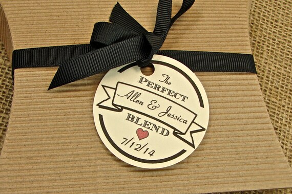 Wedding Coffee Favors 24 Kraft Boxes with Ribbon and