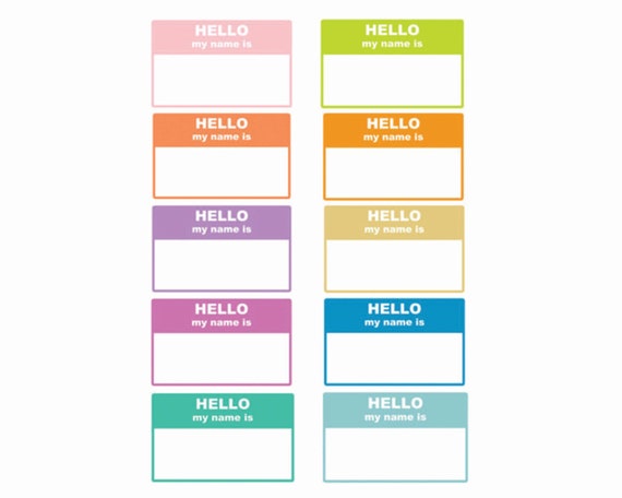60% OFF SALE Digital Labels Hello My Name Is 10 pieces png files Il_570xn