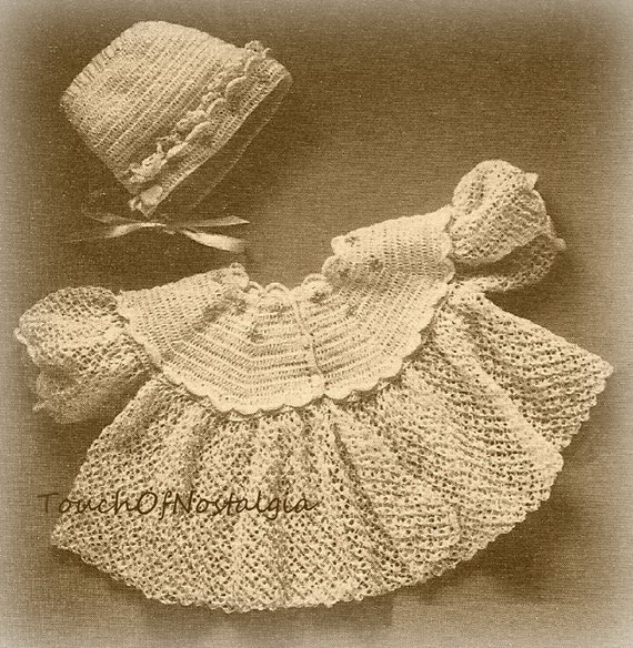 Crochet Lacy LAYETTE Set Vintage Crochet by touchofnostalgia7