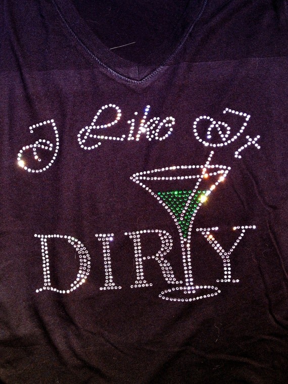 Items similar to Rhinestone Dirty Martini Shirt Bling Spiritwear on Etsy