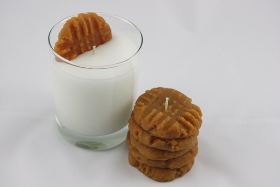 Candle Set Peanut Butter Cookies and Milk by CountryRichCreations