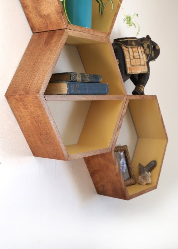 Geometric Wood Shelves Shelves by HaaseHandcraft