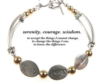 Serenity Prayer Bracelet, Serenity Courage Wisdom, Serenity Prayer Jewelry, Prayer Bracelet, Prayer Jewelry, Wish Bracelet, Courage Jewelry