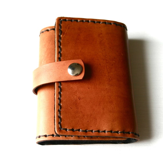 Items Similar To Trifold Wallet With Snap Strap Leather Trifold Wallet