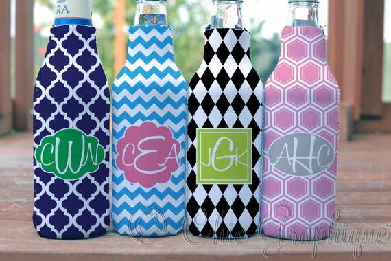 4 Personalized Bottle Koozies