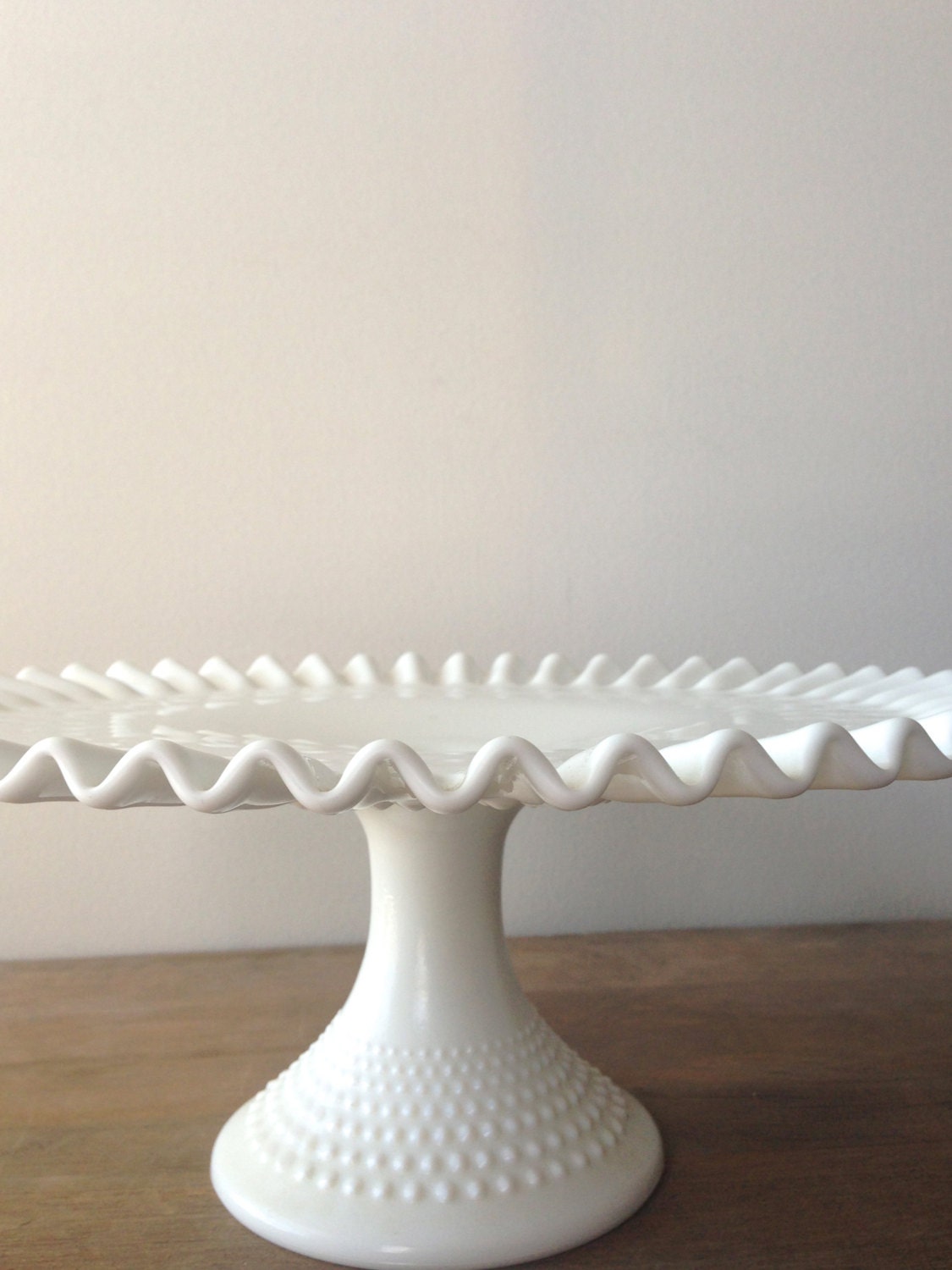 Vintage Hobnail Milk Glass Wedding Cake Stand by Fenton