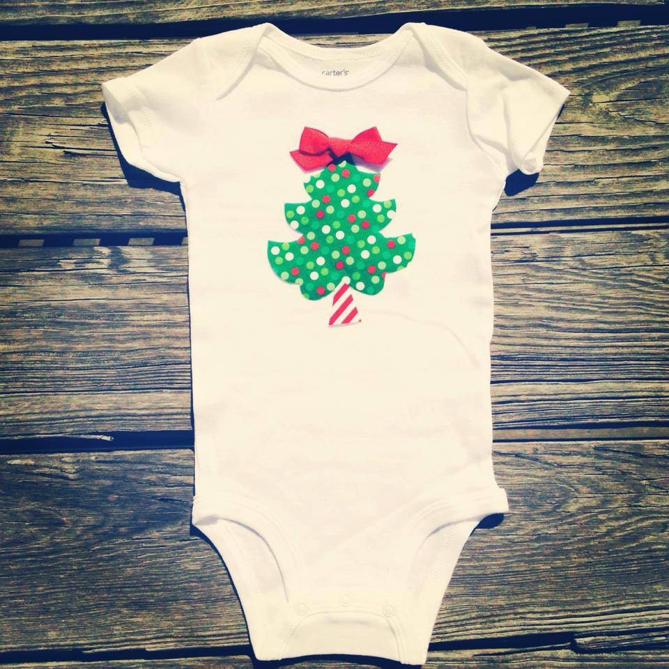 My Pretty Christmas Tree Onesie for Baby Girls