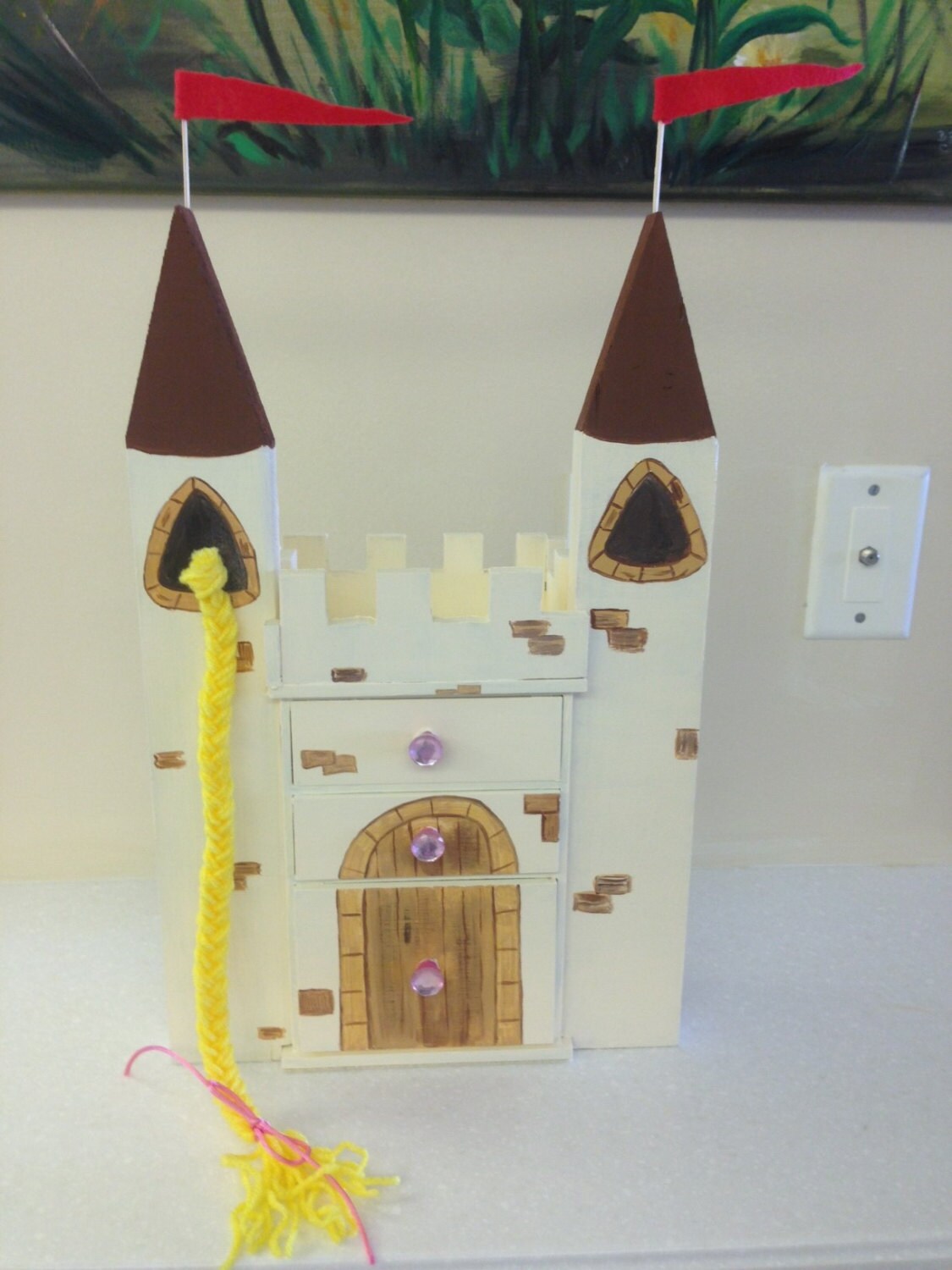 Rapunzel Castle Jewelry Box for your Precious by BobbiBryersArts