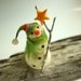 Happy White Snowman - Christmas Home Decoration - Needle Felted Art Doll