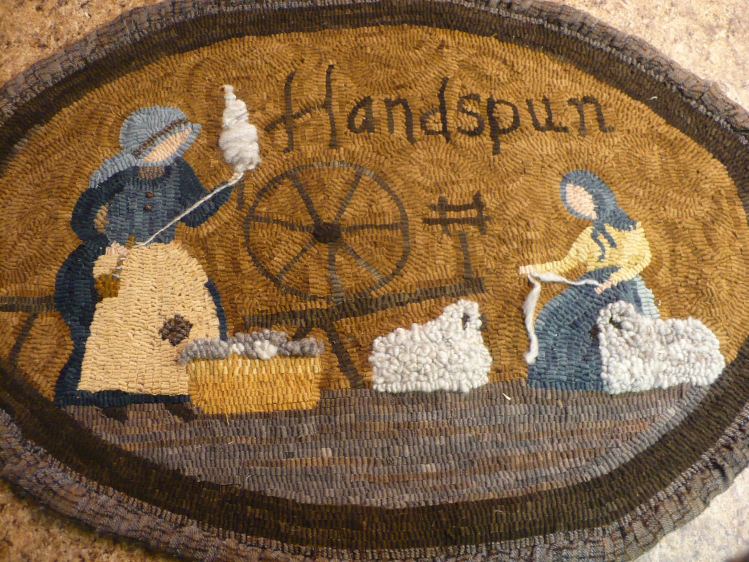 Primitive Rug Hooking Pattern on Linen Handspun 31 x