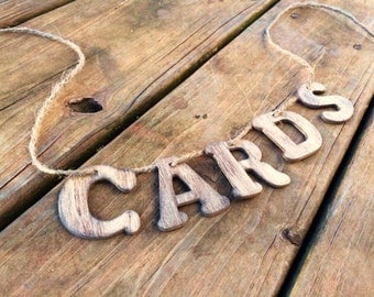 Wooden Cards Banner - Rustic Wedding Card Box Insert - Wedding Card Chest - Cards Sign - Wedding Sign - Wedding Card Box - Cards Banner
