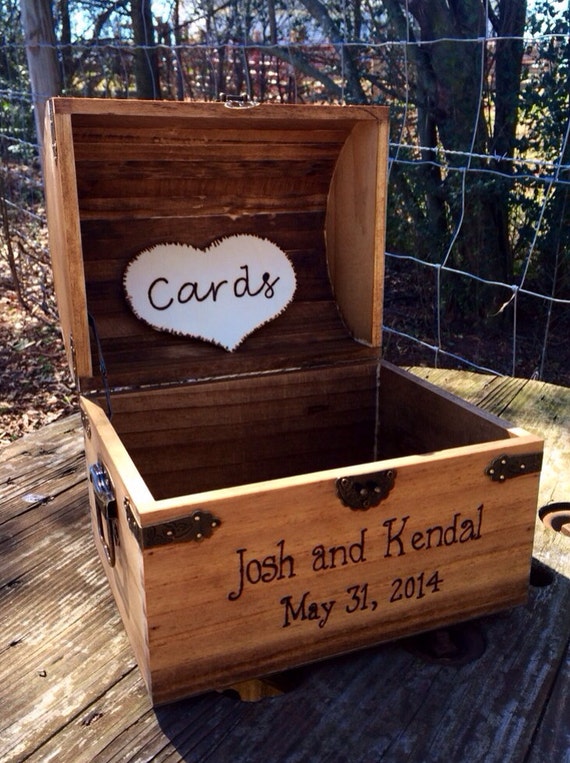 Rustic Wooden Card Box Rustic Wedding Card Box by CountryBarnBabe