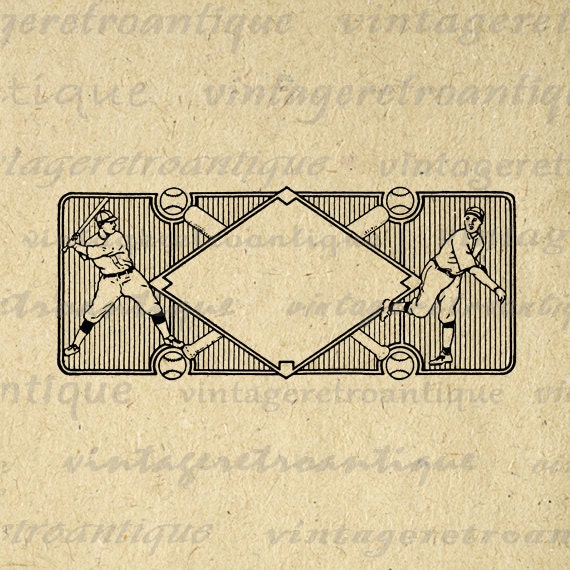 Vintage Baseball Diamond Printable Digital by VintageRetroAntique
