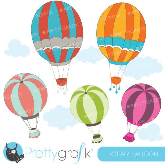 hot air balloon clipart commercial use, vector graphics, digital - CL543 Il_570xn