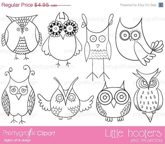 40% OFF SALE owl digital stamp commercial use, vector graphics, digital stamp, digital images - DS325 Il_570xn