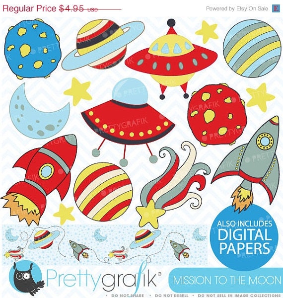 40% OFF SALE Space clipart commercial use, vector graphics, digital clip art, digital images - CL319 Il_570xn