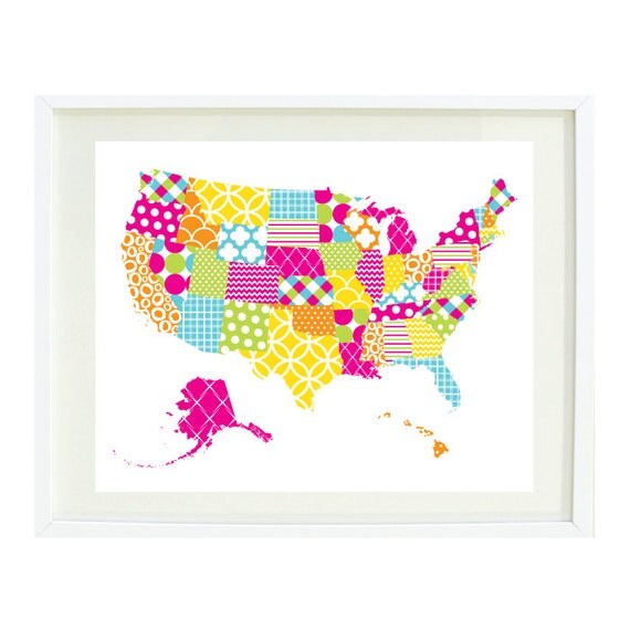 8x10 Art Prints Art Prints United States Map