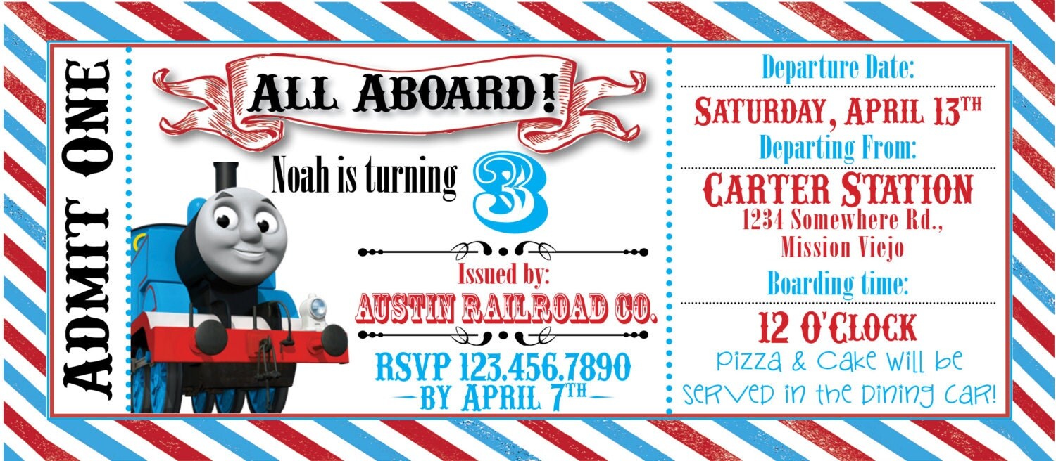 Thomas The Train Party Invitations Template 3