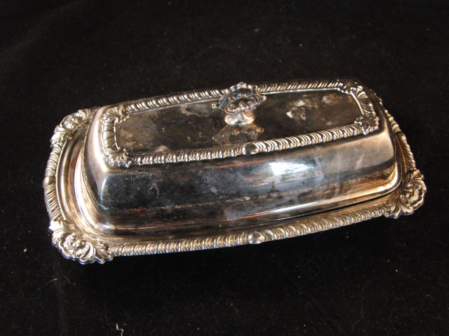 Silver plated butter dish