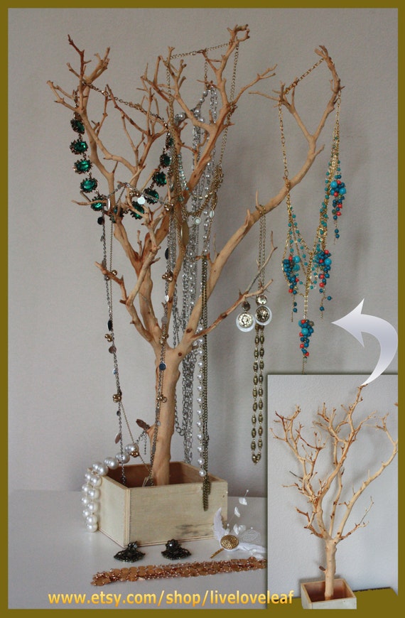 Sand Blasted Manzanita Branch Jewelry Tree Jewelry Organizer