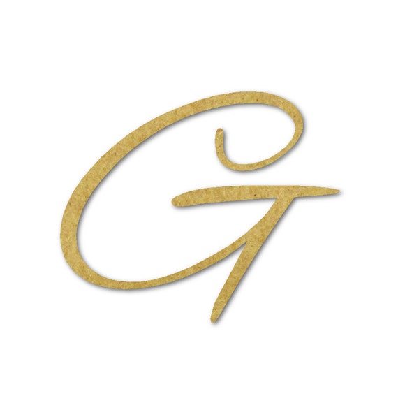 Cursive Wooden Letter G Unfinished Unpainted Perfect by Buildeez
