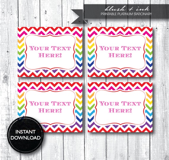 Items similar to INSTANT DOWNLOAD (EDITABLE) - Rainbow Chevron Table ...