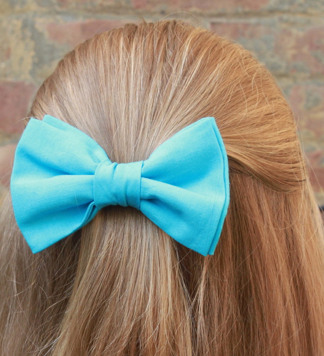 Hair Bow Fabric Little Girl Women Teen Turquoise