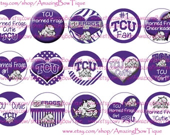 INSTANT DOWNLOAD TCU Horned Frogs Inspired 4x6 Digital Printable 1 Inch ...