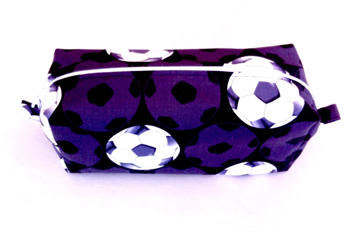 Soccerball Pencil Case Black and White Soccer Cosmetic Case