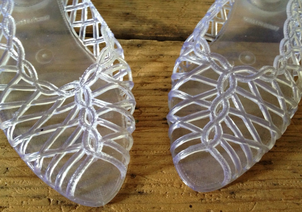 1980s Old School Clear Jelly Shoes Slippers